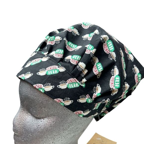 Scrub Cap Bouffant Style Elastic Back Friends Central Perk Handmade - Picture 2 of 5